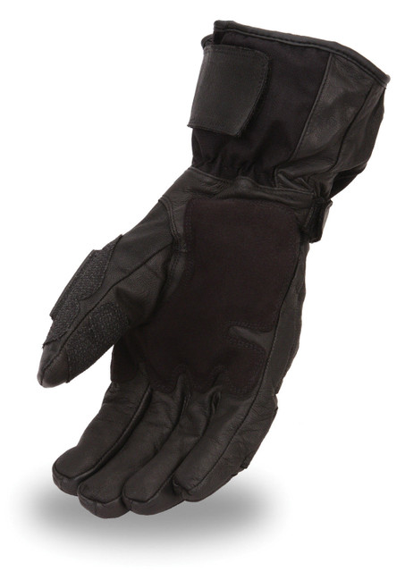 Mens Textile/Leather Waterproof Motorcycle Gauntlet Gloves - Wiper