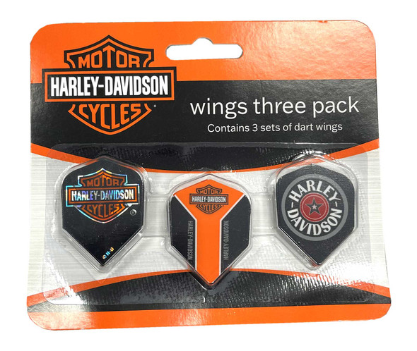 Harley-Davidson Wings Assorted Dart Standard Flights Pack - 3 Sets, Black 644-E - Wisconsin Harley-Davidson