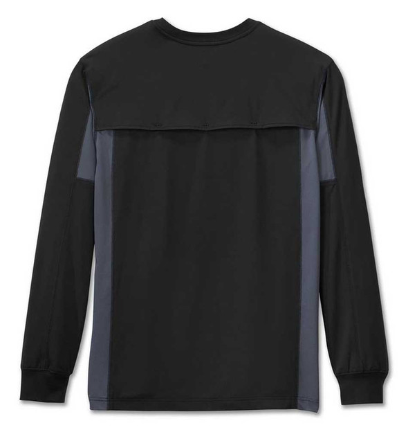 Harley-Davidson® Men's TECH Mesh B&S Long Sleeve Shirt, Black