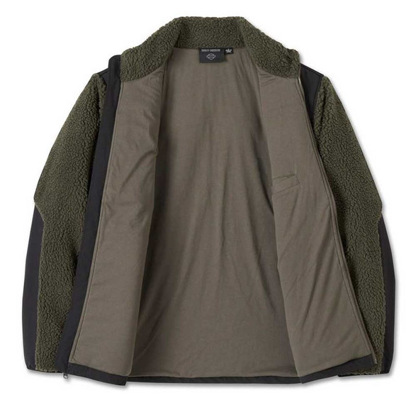 Harley-Davidson® Men's Sherpa Full Zip Casual Jacket - Green 96110