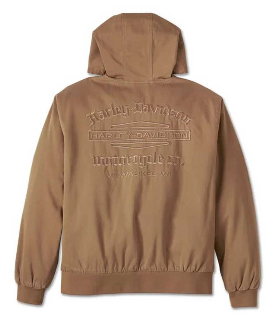 Harley-Davidson® Men's Bar & Shield Workwear Hooded Jacket, Toffee