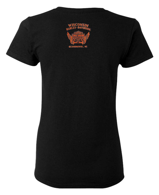 Harley-Davidson® Women's Open Bar & Shield On Black Short Sleeve T