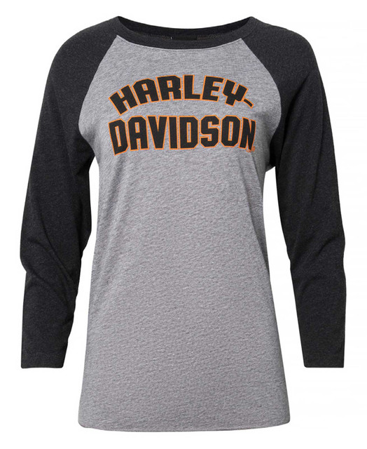Harley-Davidson® Women's Jersey 3/4-Sleeve Raglan T-Shirt, Black