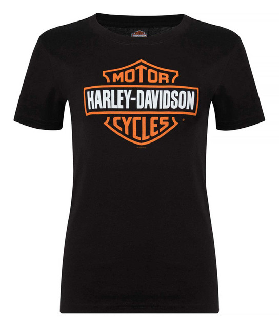 Harley-Davidson® Women's Bar & Shield Logo On Black Short Sleeve