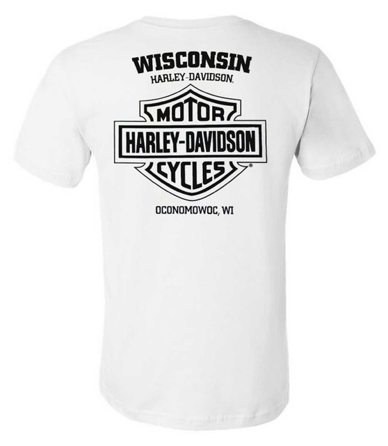 Harley-Davidson® Men's Open Bar & Shield On White Short Sleeve