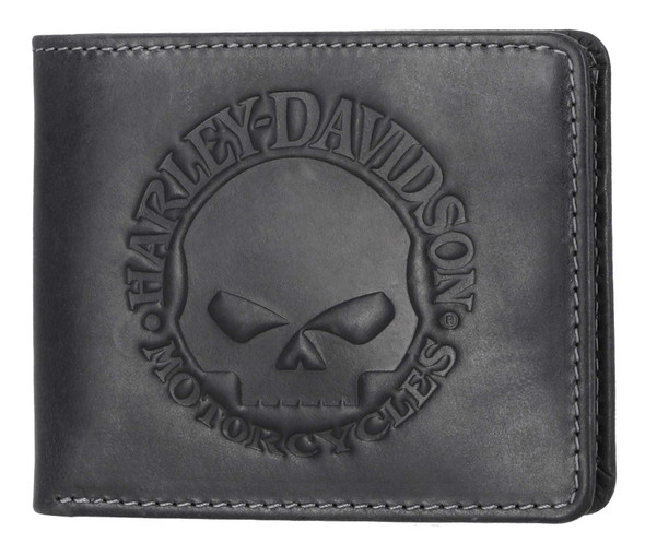 Harley-Davidson® Men's Willie G Skull Logo Billfold Leather Wallet