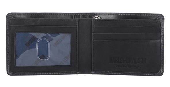 最終額_新品USA製ビンテージHarley-Davidson本革ウォレット&鎖 Harley-Davidson® Men's Willie G Skull Logo Billfold Leather Wallet