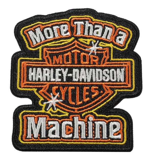 Harley-Davidson 3 in. More Machine Embroidered Emblem Sew-On Patch, Orange - Wisconsin Harley-Davidson