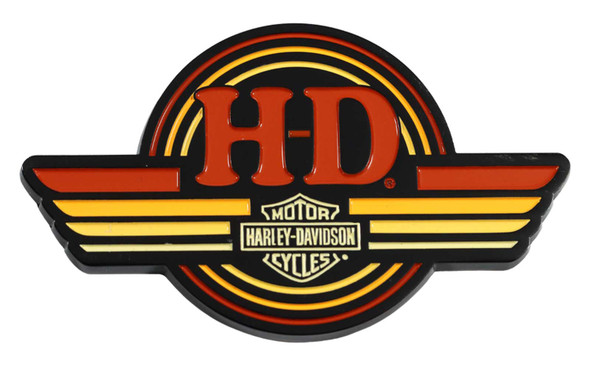 Harley-Davidson 3 in. Retro Stripes Metal Magnet, Black Finish - Wisconsin Harley-Davidson