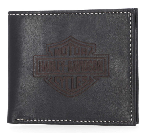 Harley-Davidson® Men's Laser Bar & Shield Logo Billfold Leather