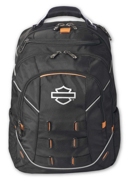 Harley-Davidson Reflective Bar & Shield Steel-Cable II Backpack, Midnight Black - Wisconsin Harley-Davidson