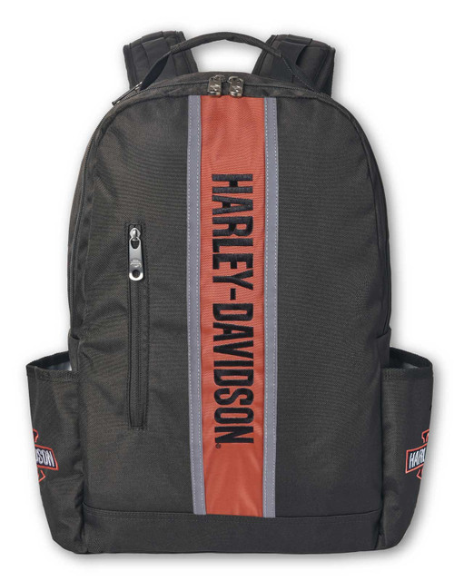 Harley-Davidson Classic Iconic H-D Sport Stripe Backpack, Rugged Polyester Black - Wisconsin Harley-Davidson