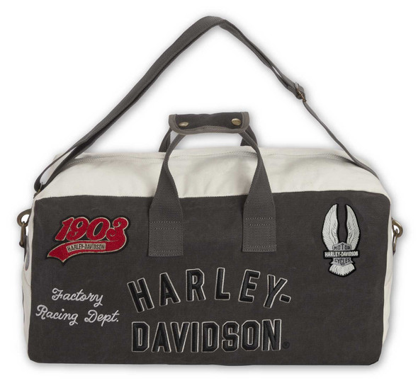 Harley-Davidson® Multiple Patches & Logos Vintage Duffel Bag