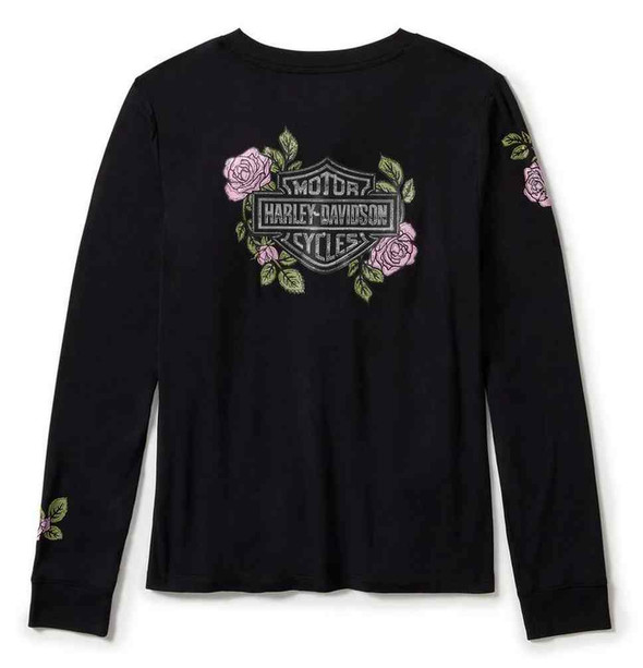Harley-Davidson Irish for the Day ロンT Harley-Davidson® Women's Rose & Thorn Bling Long Sleeve Top