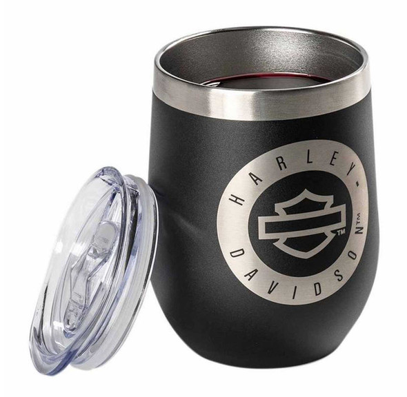 Harley-Davidson® Open Bar & Shield Stainless Steel Stemless Wine