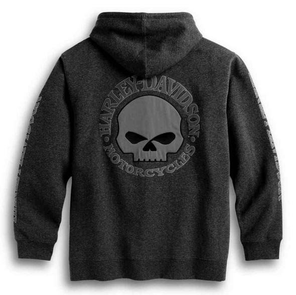 Harley-Davidson® Men's Hooded Willie G Skull Sweatshirt, Charcoal