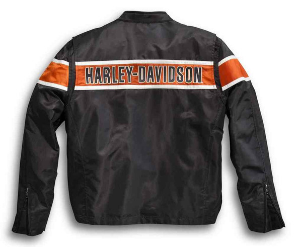 z58 HARLEY-DAVIDSON ナイロンジャケット メンズ2XL Harley Davidson Jacket Large Orange Black Shield logo Nylon