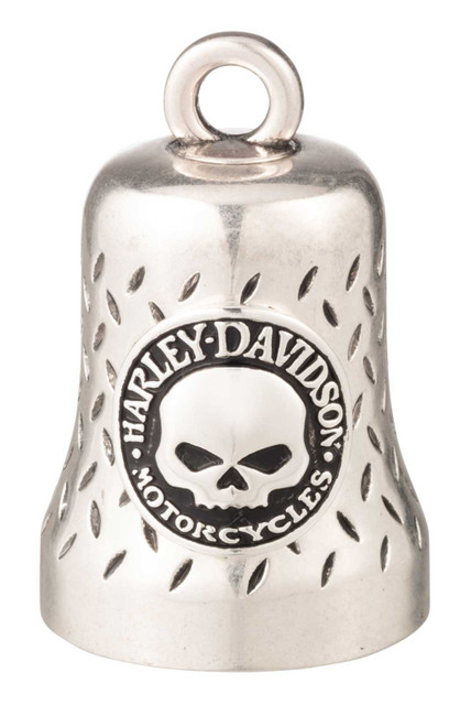 Harley-Davidson Silver Tone H-D Willie G Skull Logo Ride Bell With Tie, Silver - Wisconsin Harley-Davidson