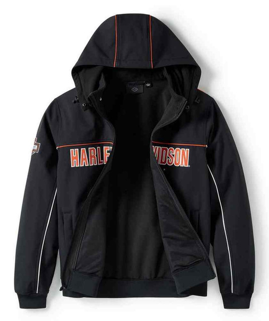 Harley-Davidson® Men's Idyll Windproof Soft Shell Jacket, Black