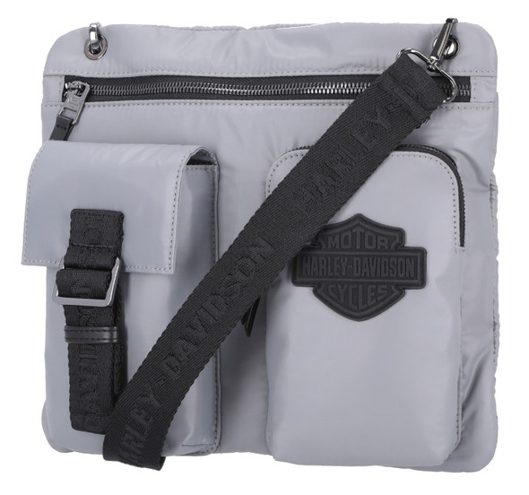 Harley-Davidson Women's Multi-Purpose Nylon Crossbody Utility Bag, Gray - Wisconsin Harley-Davidson
