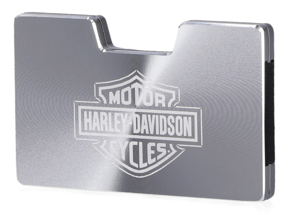 Harley-Davidson Men's Minimalist Aluminum Wallet, Detachable Money Clip - Silver - Wisconsin Harley-Davidson