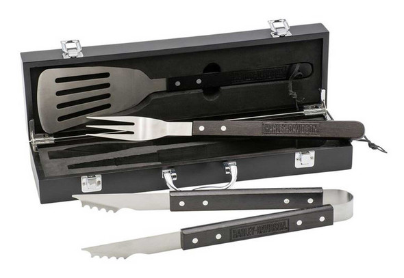 Harley-Davidson® Bar & Shield Eagle Grill Tool Set w/ Black Wood
