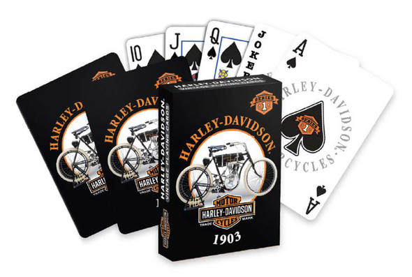 Harley-Davidson Vintage H-D Collection Plastic Playing Cards, Smooth Shuffle - Wisconsin Harley-Davidson