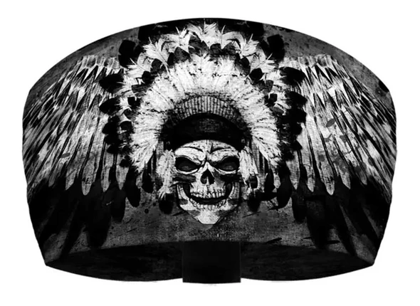 That's A Wrap Men's Winged Chief Skull Performance Knotty Band Headwrap, Black - Wisconsin Harley-Davidson