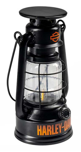 Harley-Davidson® Rechargeable Solar Lantern, Metal Base w/ Carry
