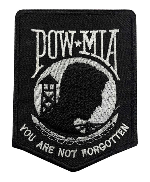 Derringer POW MIA Military Embroidered Patch, Black/White - Wisconsin Harley-Davidson