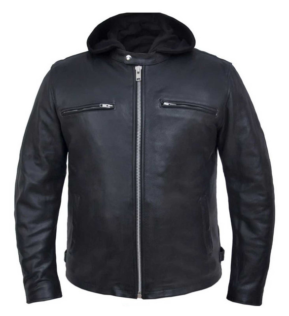 Derringer Men's Street Rider Premium Leather Motorcycle Biker Jacket, Black - Wisconsin Harley-Davidson