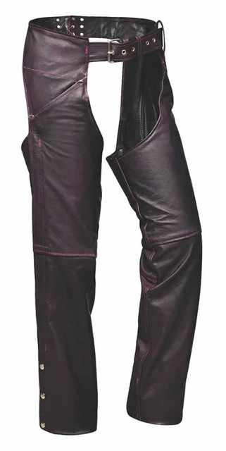 Derringer Ladies Storm Premium Lambskin Durable Leather Chaps, Purple - Wisconsin Harley-Davidson