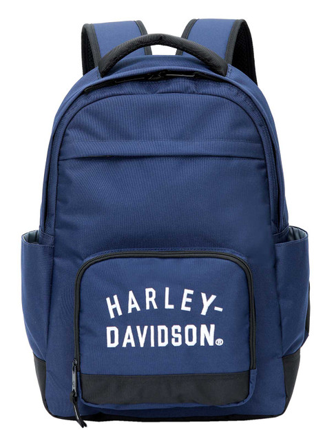 Harley-Davidson Rugged Twill Water-Resistant Polyester Backpack - Blue - Wisconsin Harley-Davidson