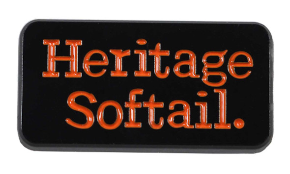 Harley-Davidson 1 in. Heritage Softail Bike Model Metal Pin, Black/Orange Finish - Wisconsin Harley-Davidson