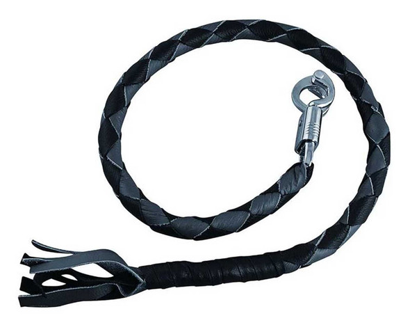 Derringer Biker Premium Cowhide Leather Get Back Whips, Black/Gray - Wisconsin Harley-Davidson
