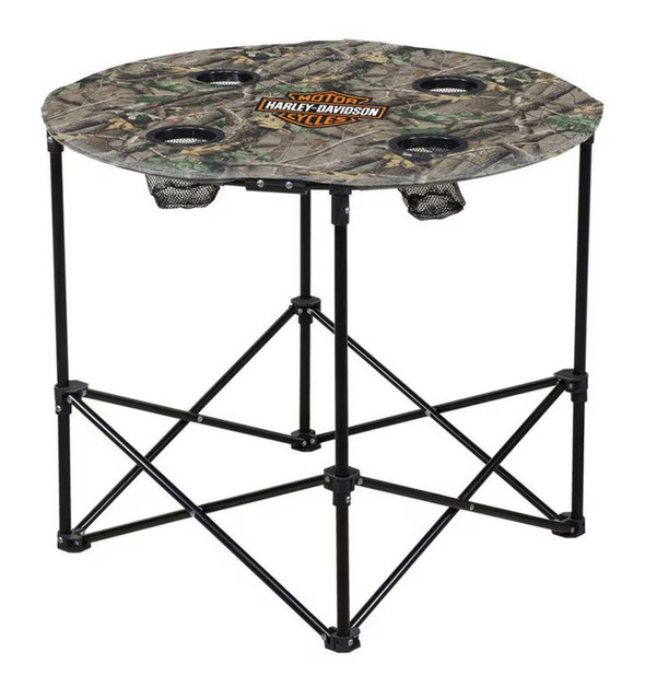 Harley-Davidson Outdoor Table w/ Storage Bag, Lightweight, Realtree® Camo Pattern - Wisconsin Harley-Davidson