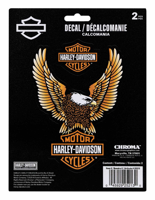 Harley-Davidson 2-Piece Bar & Shield Eagle Logo Vinyl Decal - 6 x 8 in. - Wisconsin Harley-Davidson