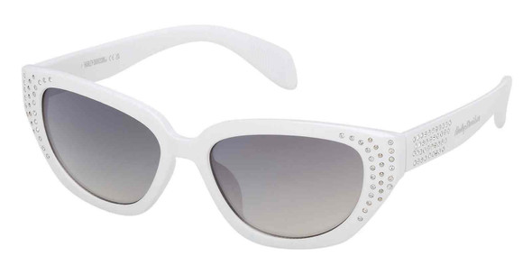 Harley-Davidson Women's Cat Eye Sunglasses, White Frame/Green Gradient Lens - Wisconsin Harley-Davidson