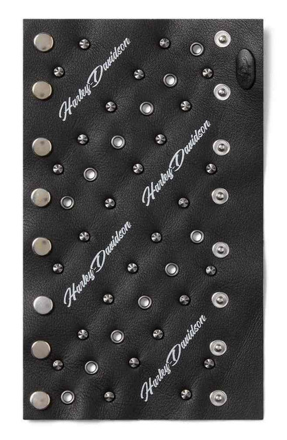 Harley-Davidson Women's Hairpin Studded Leather Ponytail Wrap, Black 97740-25VW - Wisconsin Harley-Davidson