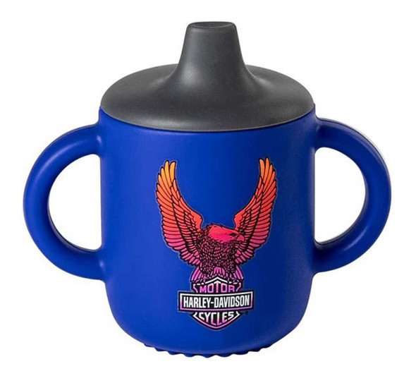 Harley-Davidson Kid's Silicone Sippy Cup w/ Lid & Handle, Bar & Shield Eagle - Wisconsin Harley-Davidson