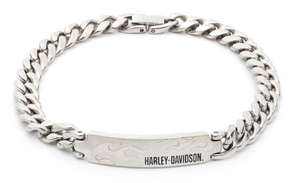 Harley-Davidson Men's 9 in. H-D Etched Flame Flex Bracelet, Stainless Steel - Wisconsin Harley-Davidson