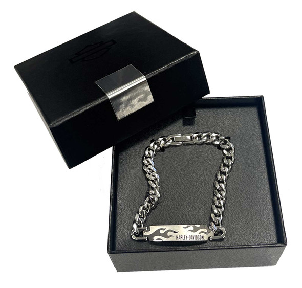 Harley-Davidson® Men's 9 in. H-D Etched Flame Flex Bracelet