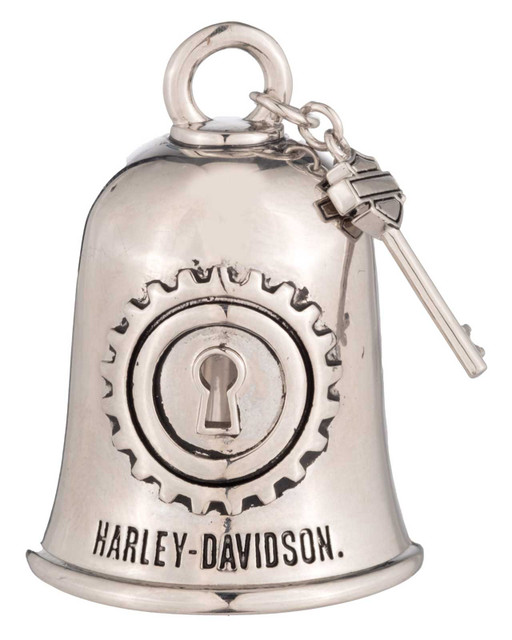 Harley-Davidson Lock & Key Charm H-D Ride Bell, Silver Finish - Wisconsin Harley-Davidson