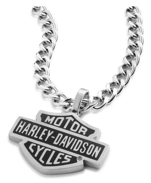 Harley-Davidson® Men's 24 in. Bar & Shield Script Chain Necklace