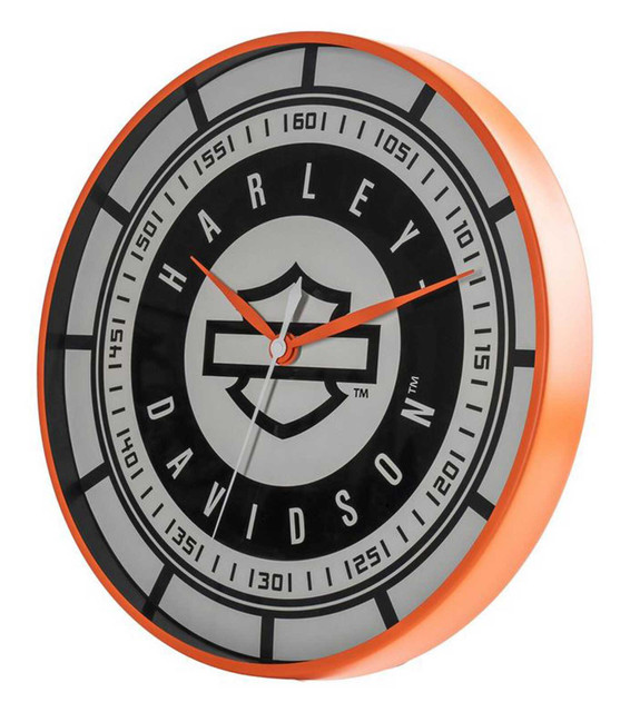 Harley-Davidson® Open Bar & Shield Logo Speedometer Metal Clock