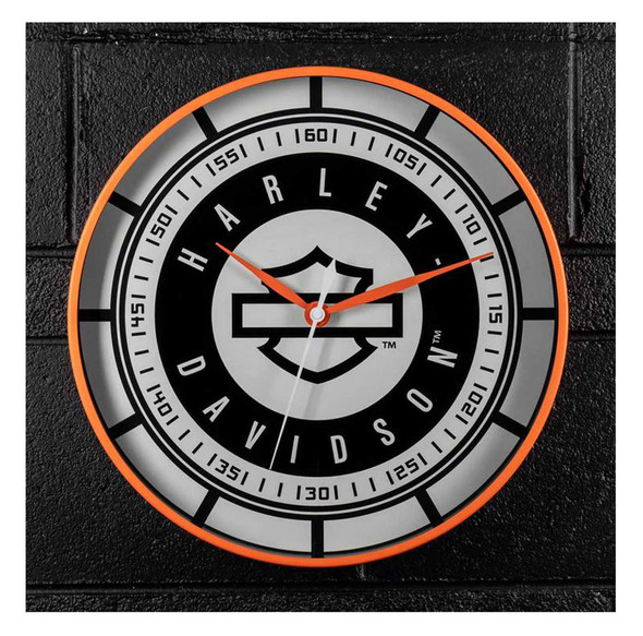 Harley-Davidson® Open Bar & Shield Logo Speedometer Metal Clock