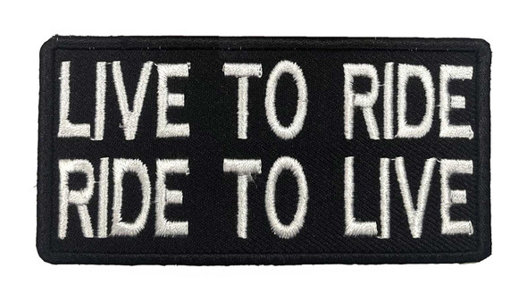 Derringer Live To Ride Embroidered Emblem Patch, Black/White - Wisconsin Harley-Davidson