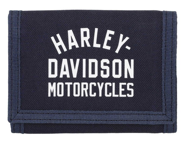 Harley-Davidson Men's H-D Arched Script Logo Tri-Fold Polyester Wallet - Green - Wisconsin Harley-Davidson