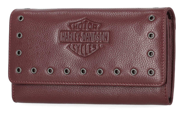 Harley-Davidson® Women's Eyelet Bar & Shield Logo Leather Clutch