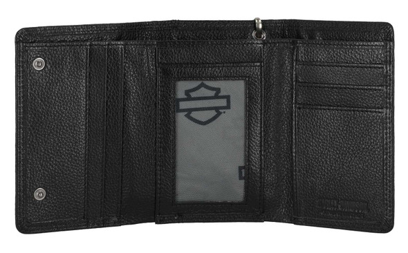 Harley-Davidson® Men's Open B&S Medium Biker Chain Leather Wallet